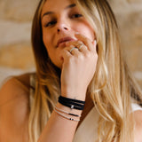 bracelet cordon et zirconium pour femme 