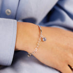 bracelet demi jonc en argent 925 et onyx bleu pour femme