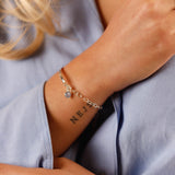 bracelet demi jonc en argent 925 et onyx bleu pour femme