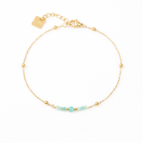 bracelet chaîne fine en acier inoxydable et amazonite pour femme 