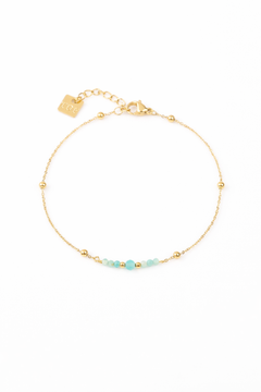 bracelet chaîne fine en acier inoxydable et amazonite pour femme 