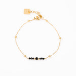 bracelet en acier inoxydable et onyx pour femme 
