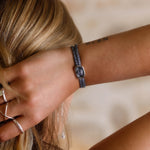 bracelet cordon et maille en argent 925 pour femme