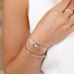 bracelet cordon et maille en argent 925 pour femme