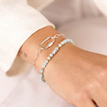 bracelet perle en argent 925 et larimar pour femme 