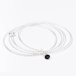 bracelet jonc en argent 925 et onyx pour femme 