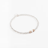 Bracelet - Perle - Cristaux - Taupe - Argent 925 - INCONTOURNABLE