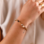 bracelet en pierre de jaspe et plaqué or pour femme 