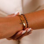 bracelet perle acier inoxydable pour femme 