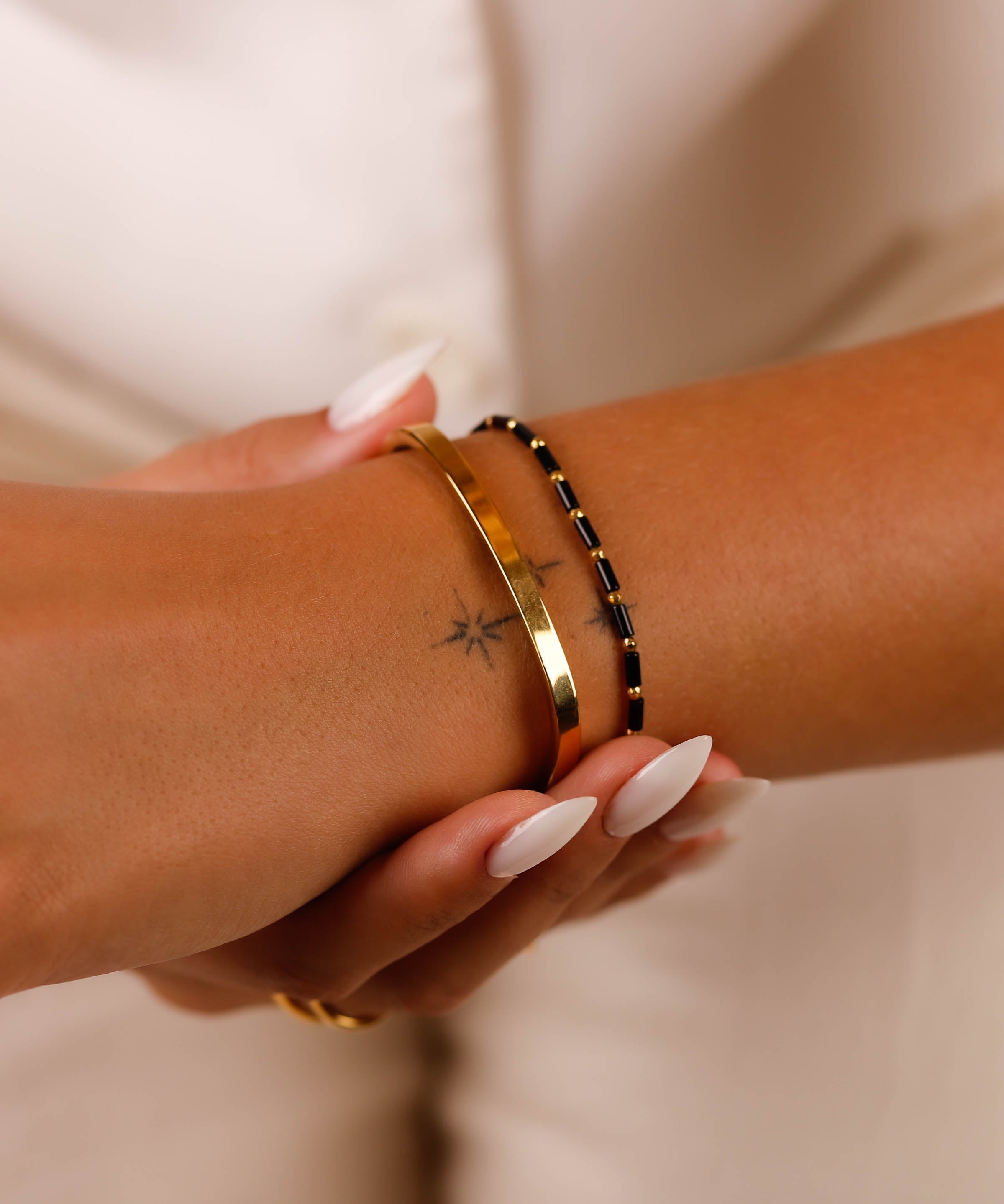 bracelet perle acier inoxydable pour femme 