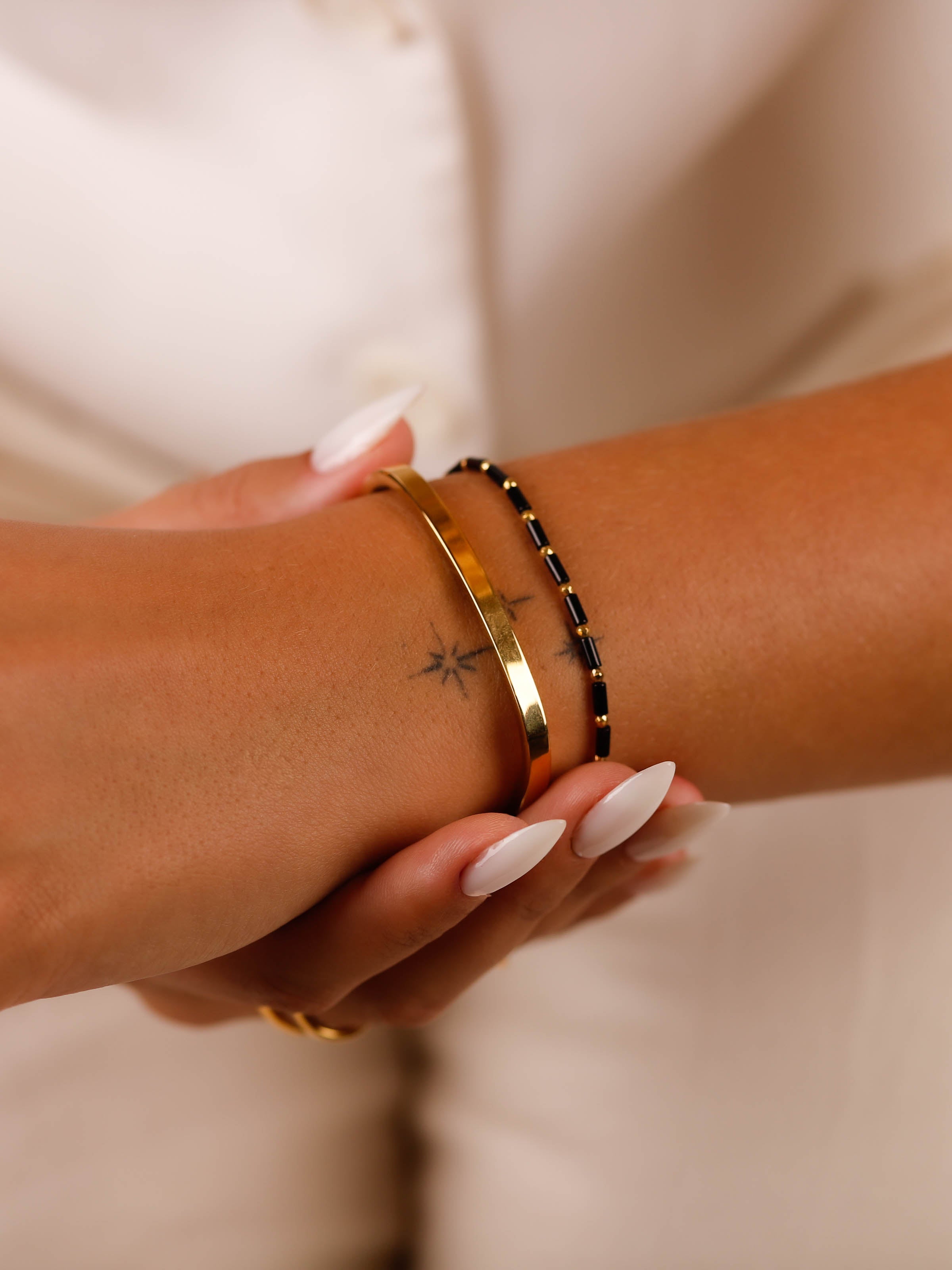 bracelet perle acier inoxydable pour femme 
