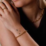 bracelet en acier inoxydable avec maillon pour femme 