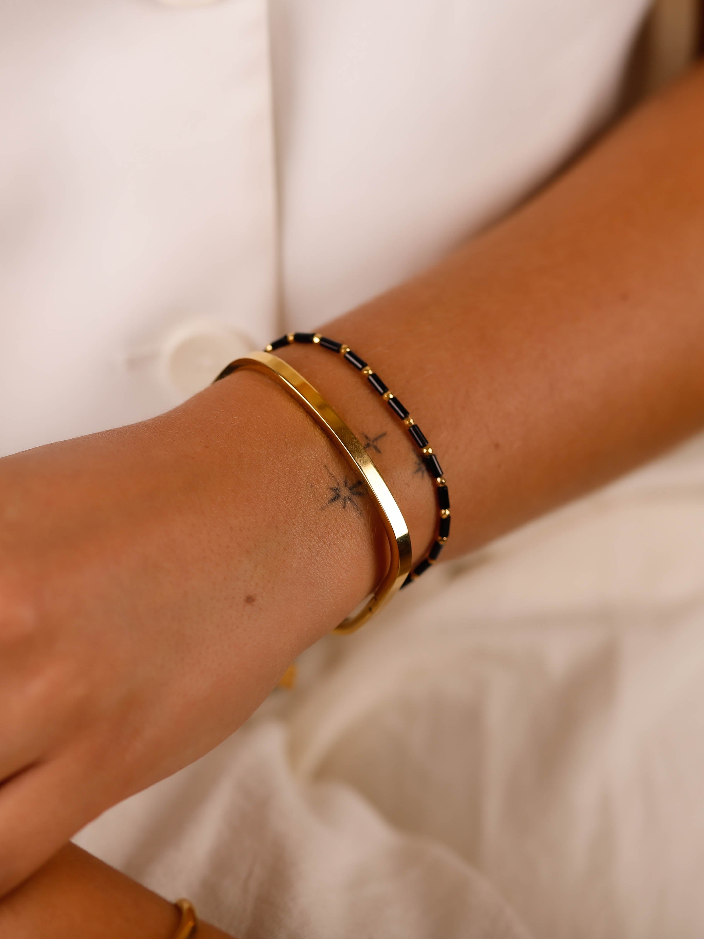 bracelet perle en acier inoxydable pour femme 