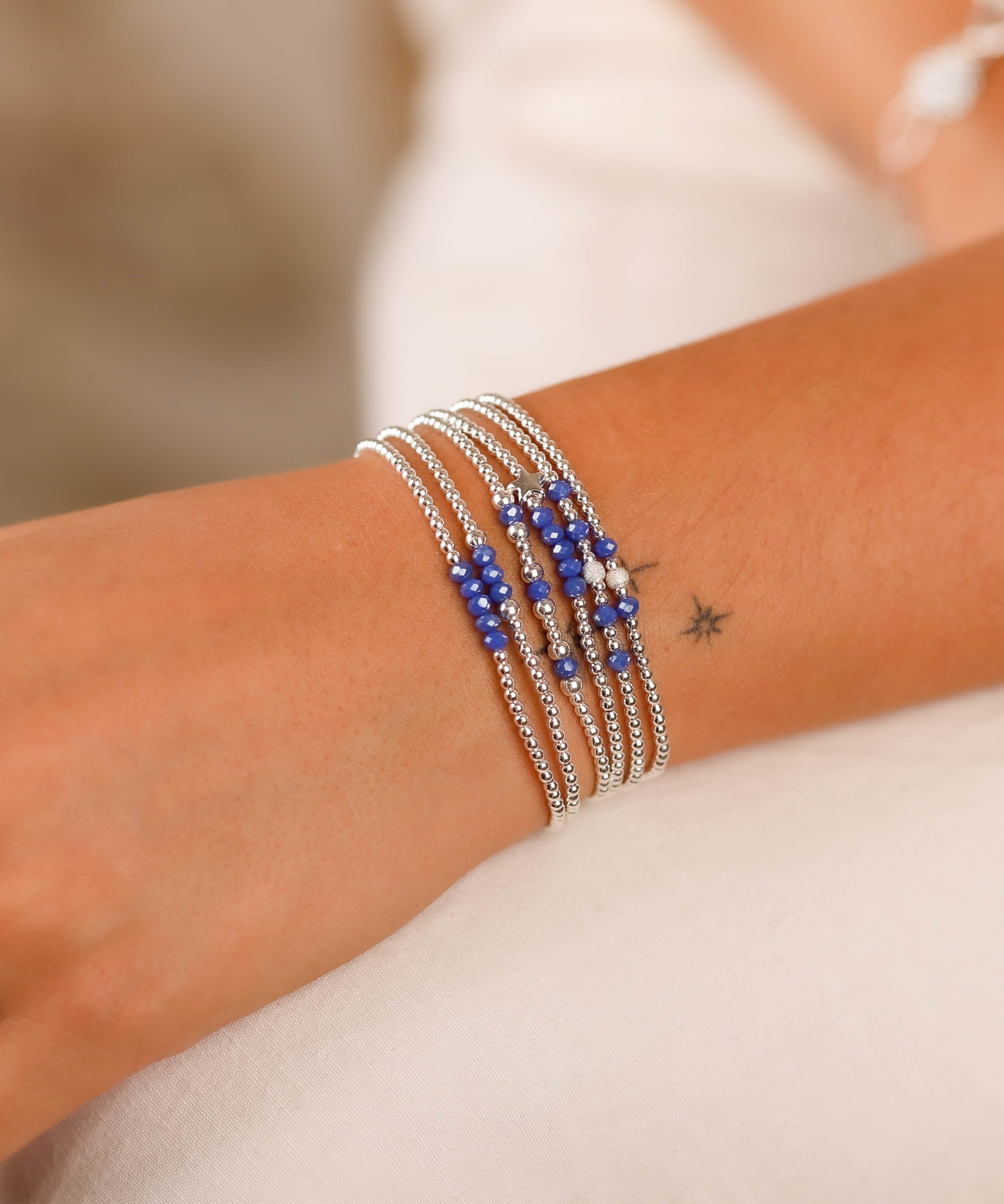 bracelet perle en argent 925 et cristaux pour femme 