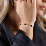 bracelet fleur en acier inoxydable pour femme 