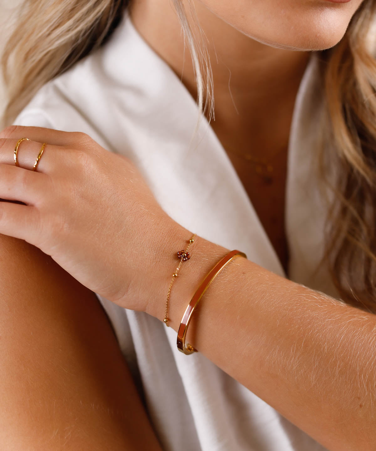 bracelet fleur choco en acier inoxydable pour femme 
