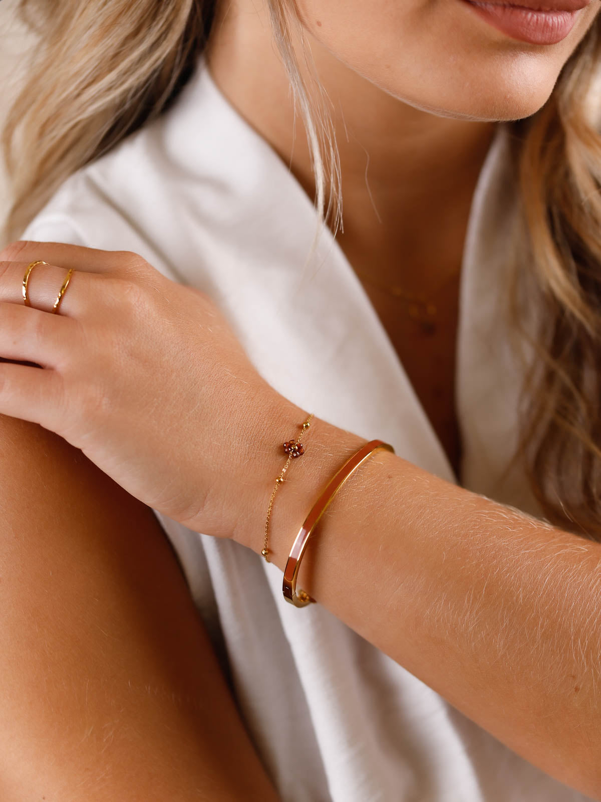 bracelet fleur choco en acier inoxydable pour femme 