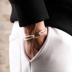 bracelet en argent 925 et cordon pour homme 