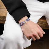bracelet en argent 925 et cordon pour homme 