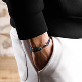 bracelet en argent 925 et cordon pour homme 