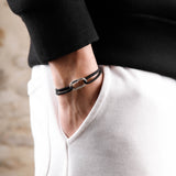 bracelet en argent 925 et cordon pour homme 