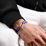 bracelet en argent 925 et cordon pour homme 