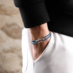 bracelet en argent 925 et cordon pour homme 