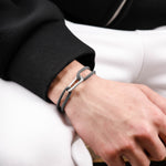 bracelet en argent 925 et cordon pour homme 
