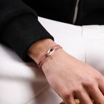 bracelet en argent 925 et cordon pour homme 