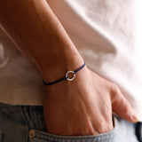 bracelet en argent 925 et cordon pour homme