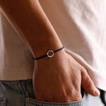 bracelet en argent 925 et cordon pour homme