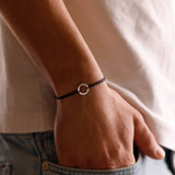 bracelet en argent 925 et cordon pour homme