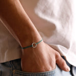 bracelet en argent 925 et cordon pour homme