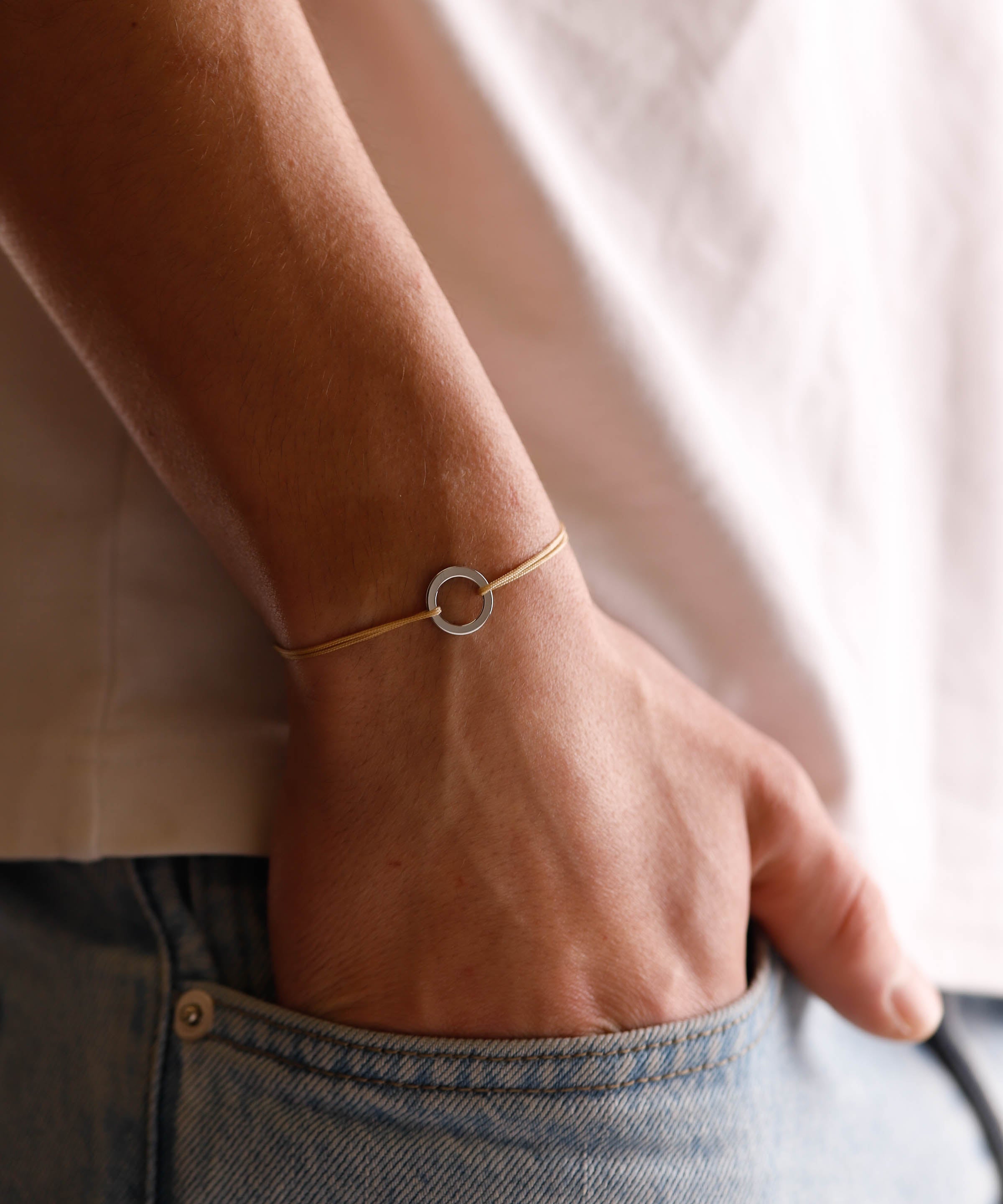bracelet en argent 925 et cordon pour homme