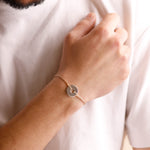bracelet en argent 925 et cordon pour homme