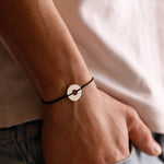 bracelet en argent 925 et cordon pour homme