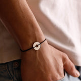 bracelet en argent 925 et cordon pour homme