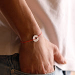 bracelet en argent 925 et cordon pour homme