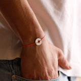 bracelet en argent 925 et cordon pour homme