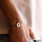 bracelet en argent 925 et cordon pour homme