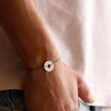bracelet en argent 925 et cordon pour homme