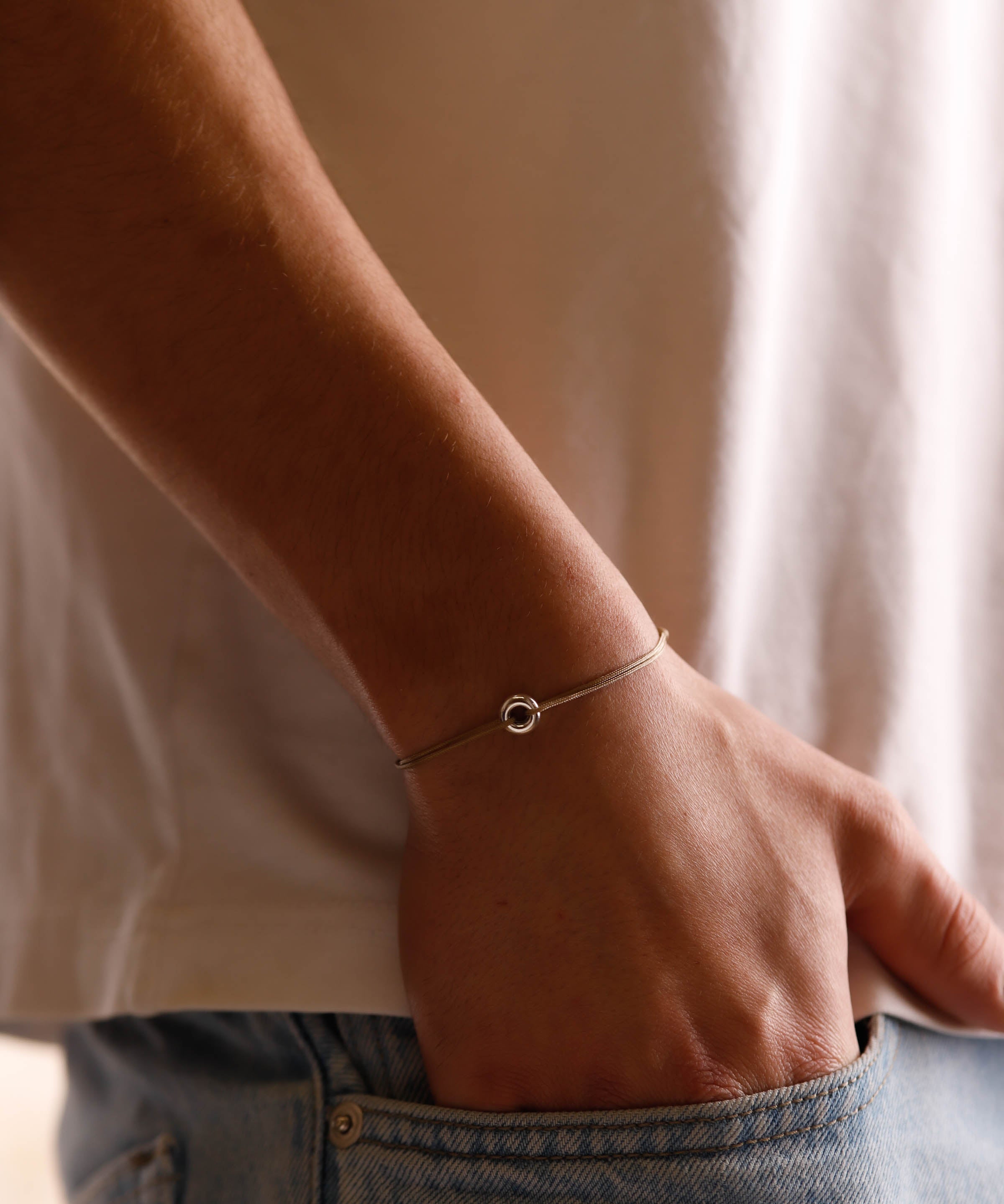 bracelet en argent 925 et cordon pour homme
