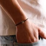 bracelet en argent 925 et cordon pour homme