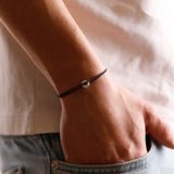 bracelet en argent 925 et cordon pour homme