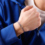 bracelet en argent 925 et cordon pour homme