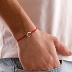 bracelet en argent 925 et cordon pour homme