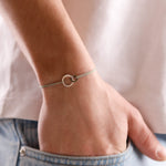 bracelet en argent 925 et cordon pour homme