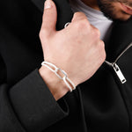 bracelet en argent 925 et cordon pour homme