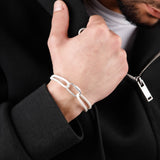 bracelet en argent 925 et cordon pour homme
