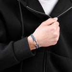 bracelet en argent 925 et cordon pour homme 